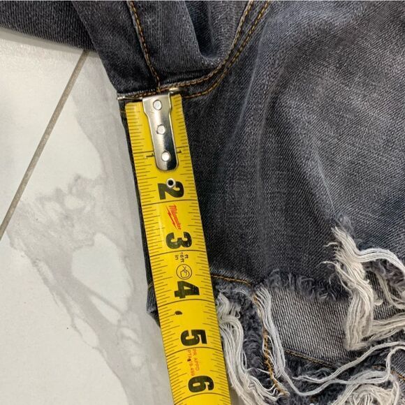 Faith Connexion Denim Shorts Women’s 24 Black Distressed Both Side Button NWT - Picture 8 of 12